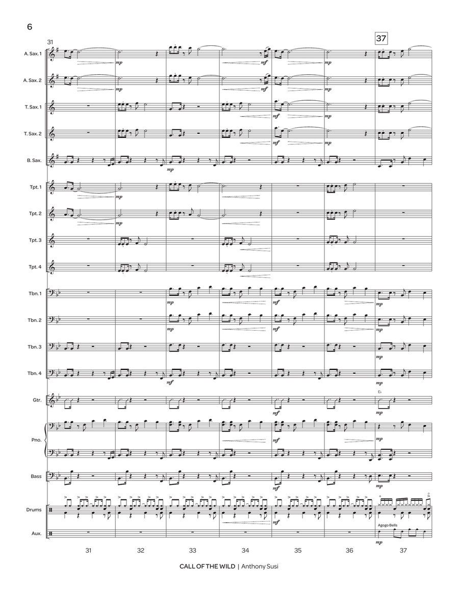 Call of the Wild (score only) Jazz Ensemble scores gallery preview page 7