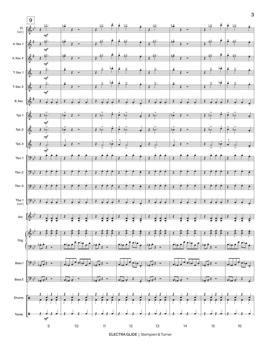 Electra Glide Electra Glide Jazz Ensemble scores gallery preview page 3