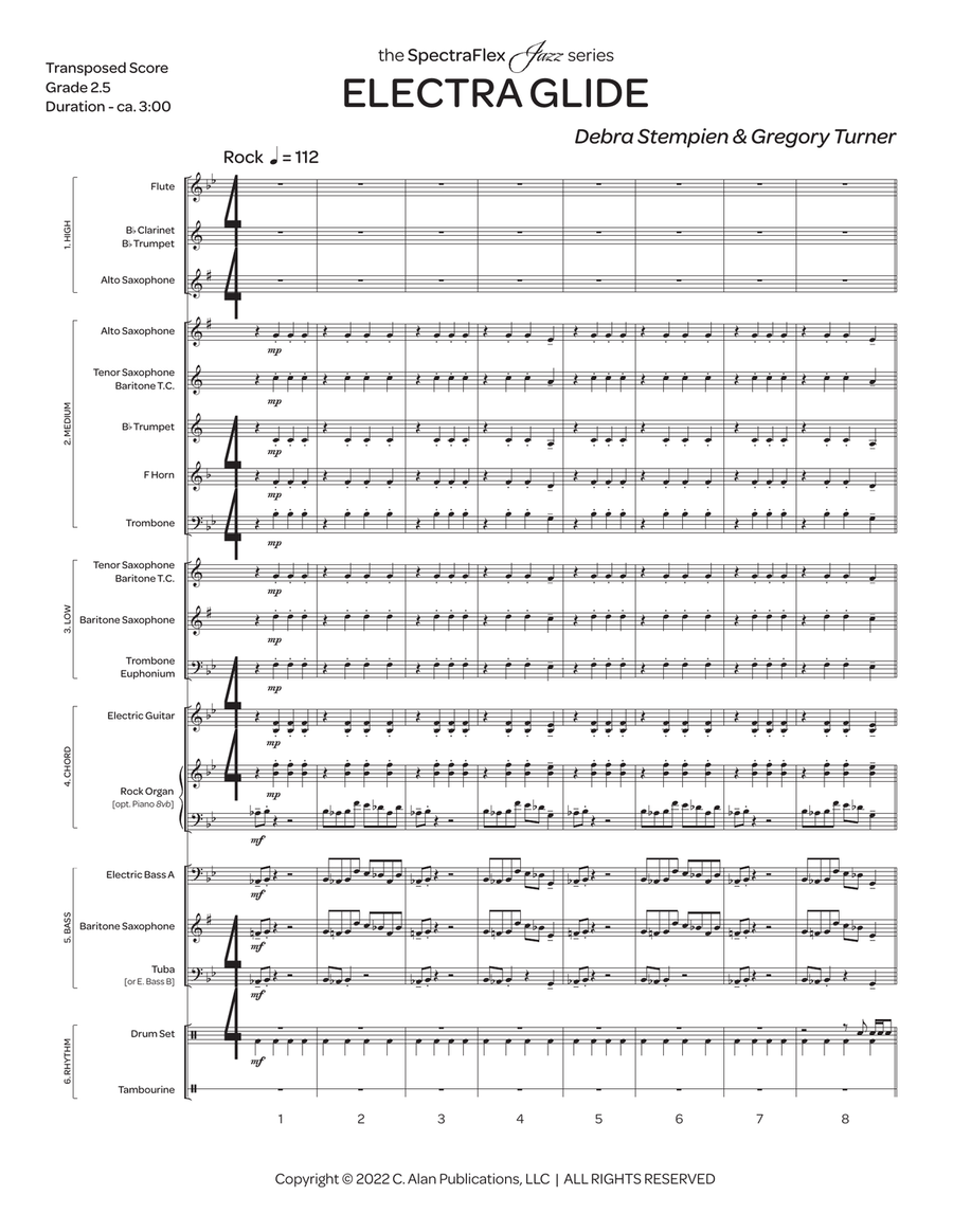 Electra Glide (5-Part Flex Score) Jazz Ensemble scores gallery preview page 2