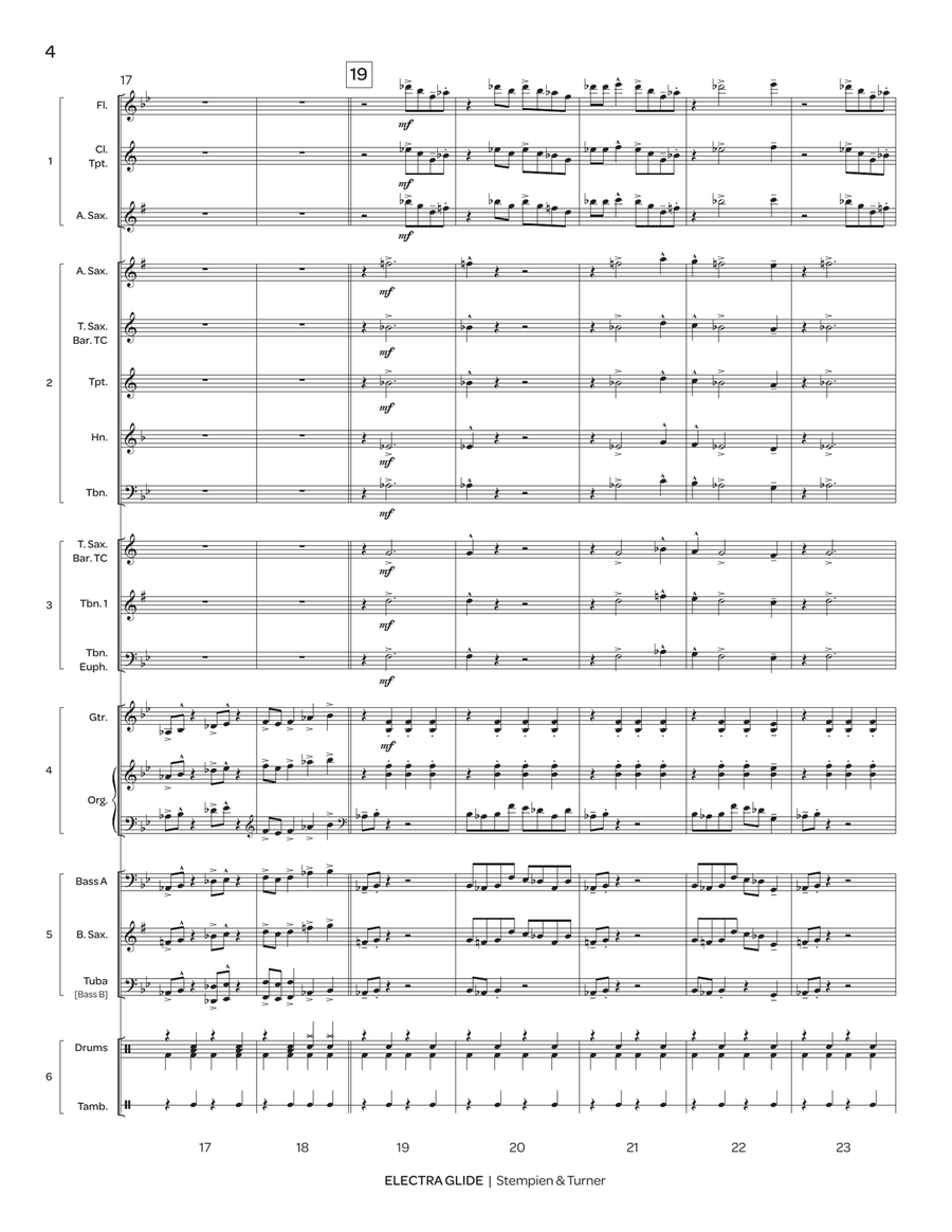 Electra Glide (5-Part Flex Score) Jazz Ensemble scores gallery preview page 4