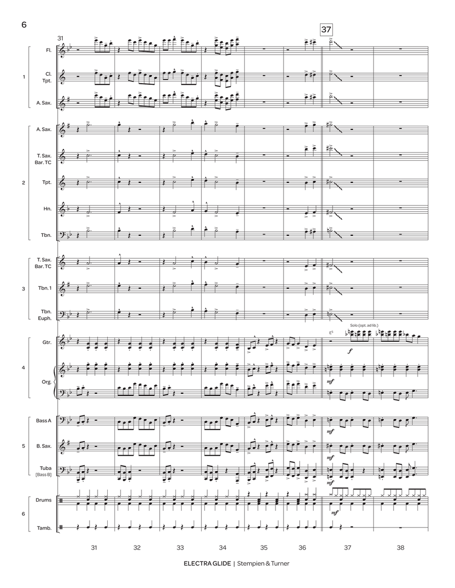 Electra Glide (5-Part Flex) Jazz Ensemble scores gallery preview page 6