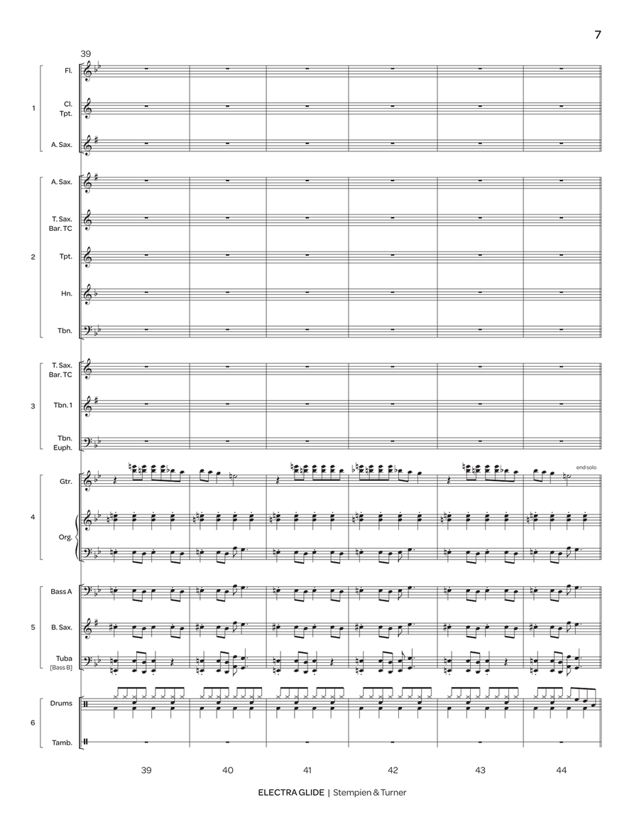 Electra Glide (5-Part Flex) Jazz Ensemble scores gallery preview page 7