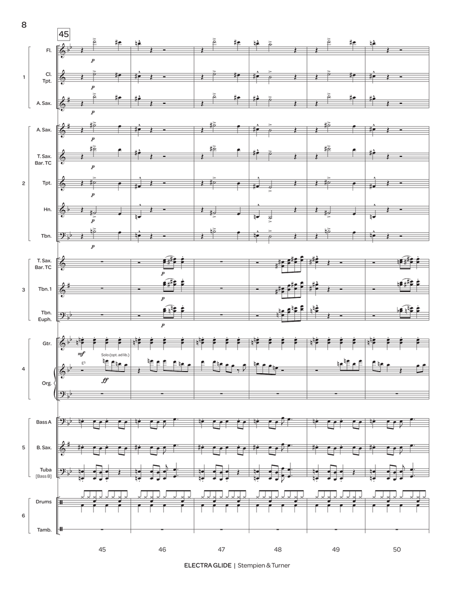 Electra Glide (5-Part Flex) Jazz Ensemble scores gallery preview page 8