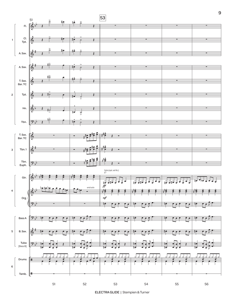 Electra Glide (5-Part Flex) Jazz Ensemble scores gallery preview page 9
