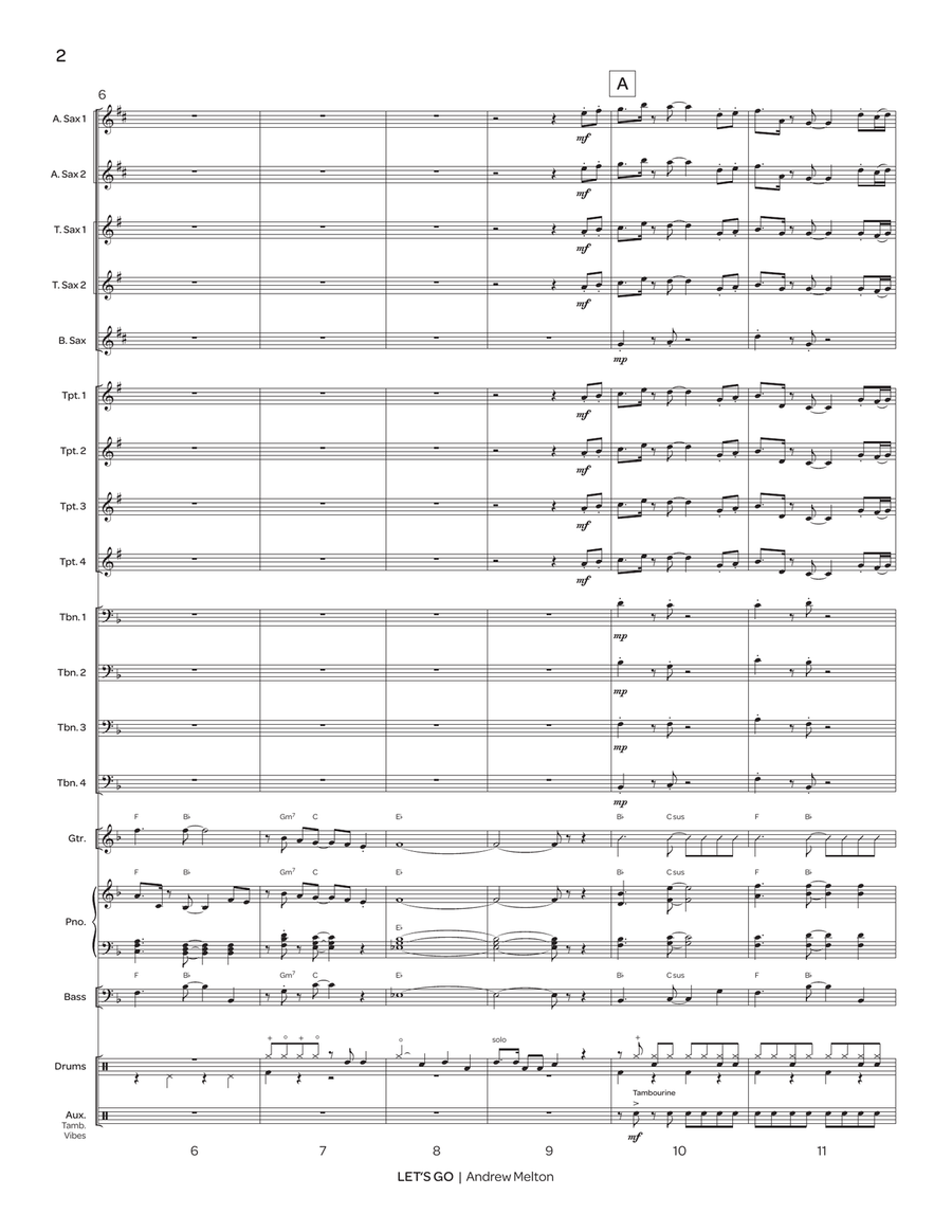 Let's Go (score only) Jazz Ensemble scores gallery preview page 3