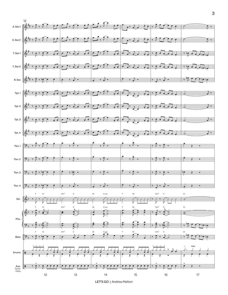 Let's Go (score only) Jazz Ensemble scores gallery preview page 4