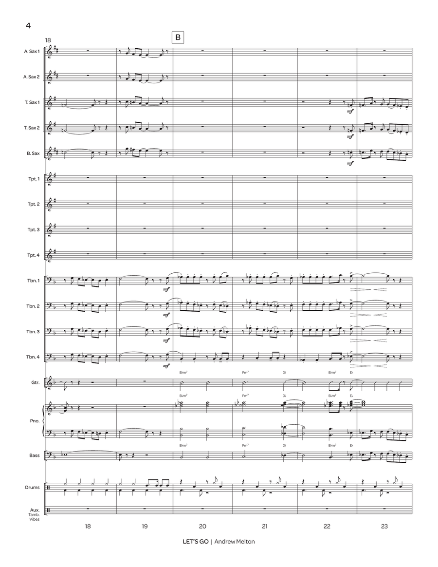Let's Go (score only) Jazz Ensemble scores gallery preview page 5