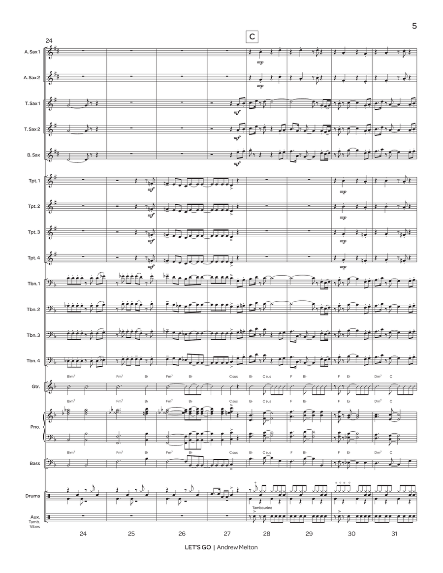 Let's Go (score only) Jazz Ensemble scores gallery preview page 6