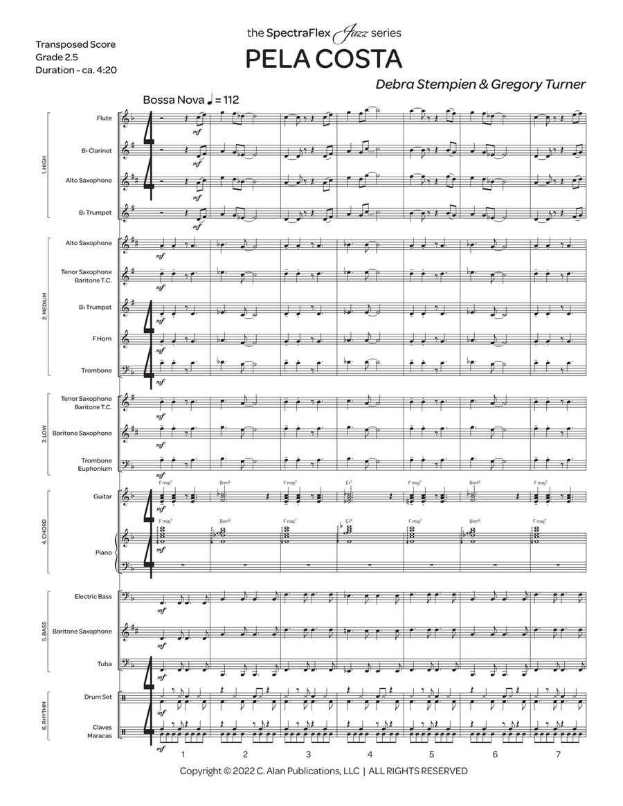 Pela Costa (5-Part Flex) Pela Costa (5-Part Flex) Jazz Ensemble scores gallery preview page 2
