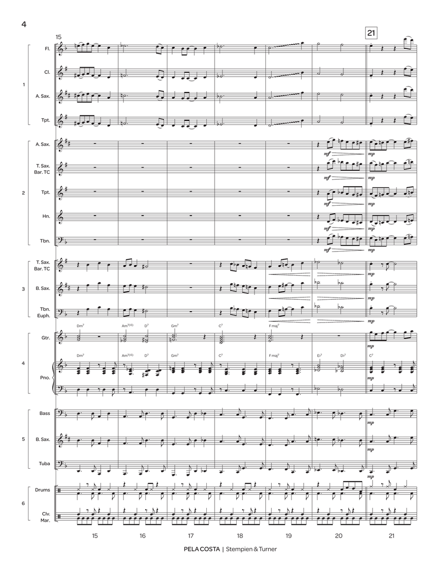 Pela Costa (5-Part Flex) Pela Costa (5-Part Flex) Jazz Ensemble scores gallery preview page 4