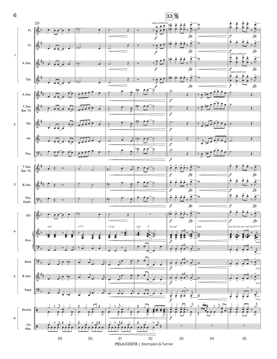 Pela Costa (5-Part Flex) Pela Costa (5-Part Flex) Jazz Ensemble scores gallery preview page 6