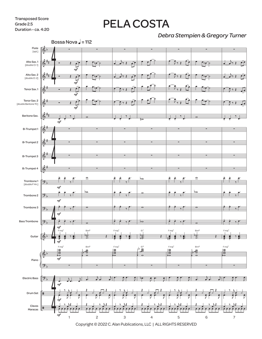 Pela Costa (score only) Pela Costa (score only) Jazz Ensemble scores gallery preview page 2