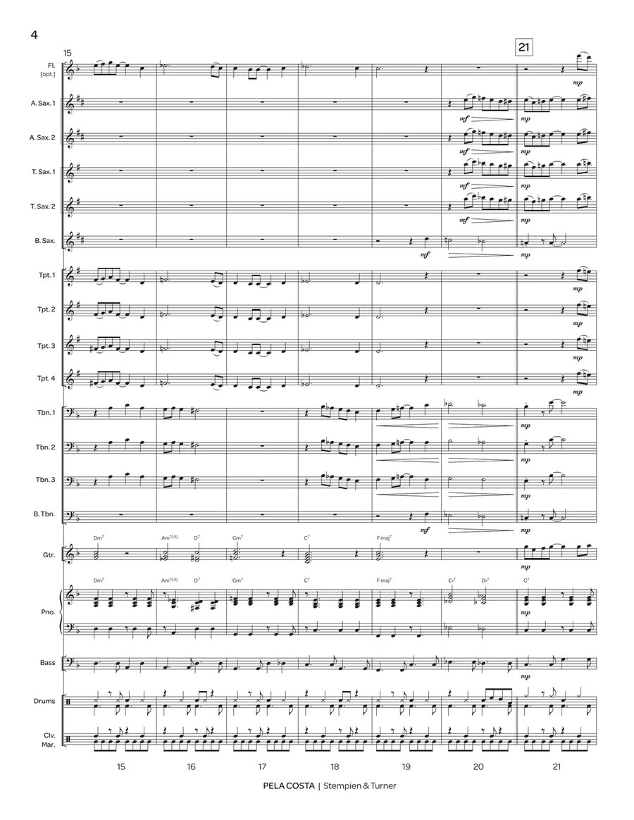 Pela Costa (score only) Pela Costa (score only) Jazz Ensemble scores gallery preview page 4