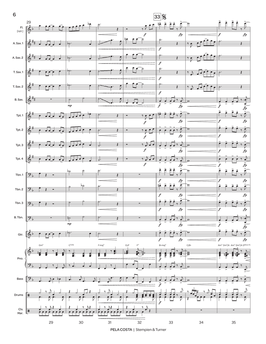 Pela Costa (score only) Pela Costa (score only) Jazz Ensemble scores gallery preview page 6