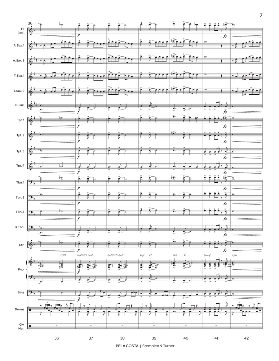 Pela Costa (score only) Pela Costa (score only) Jazz Ensemble scores gallery preview page 7