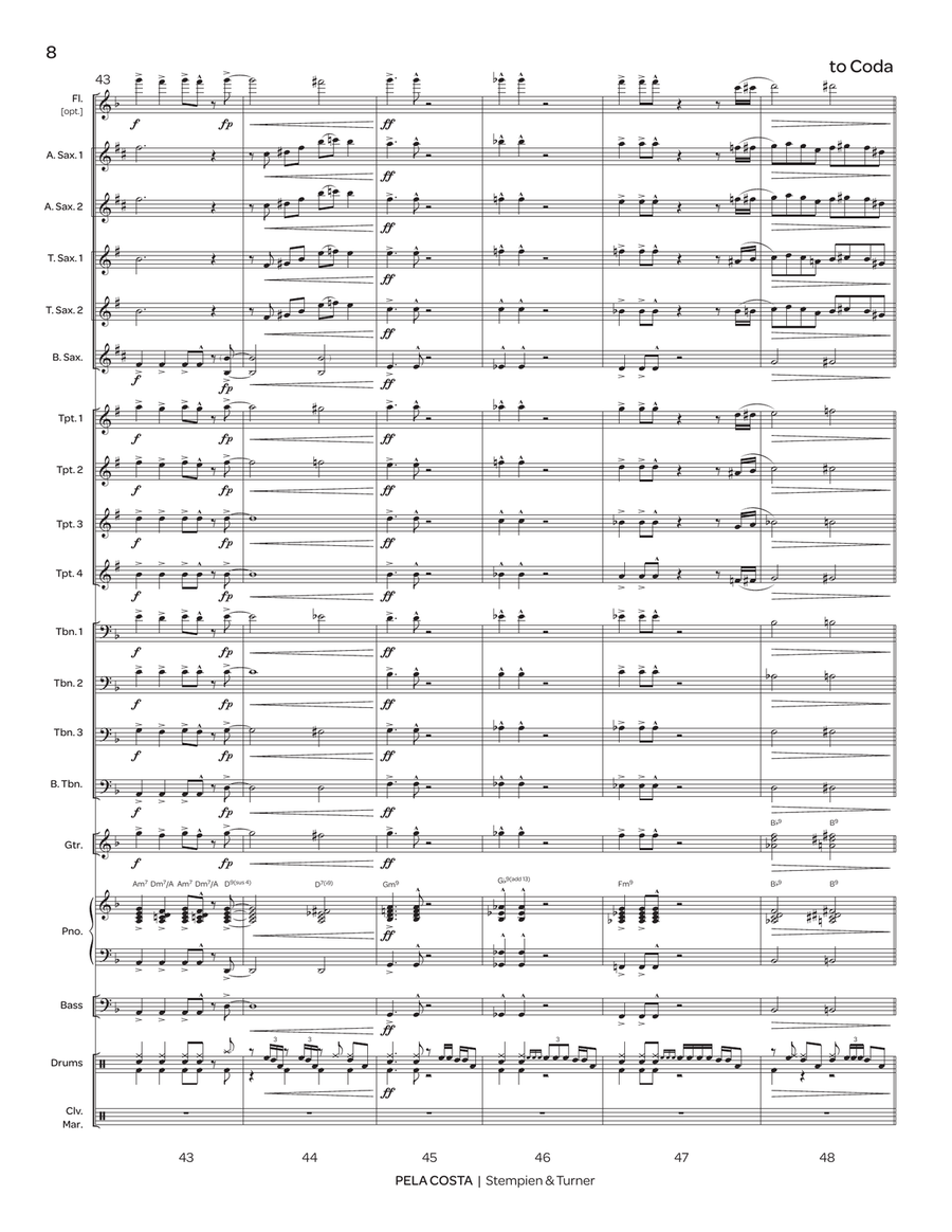 Pela Costa (score only) Pela Costa (score only) Jazz Ensemble scores gallery preview page 8