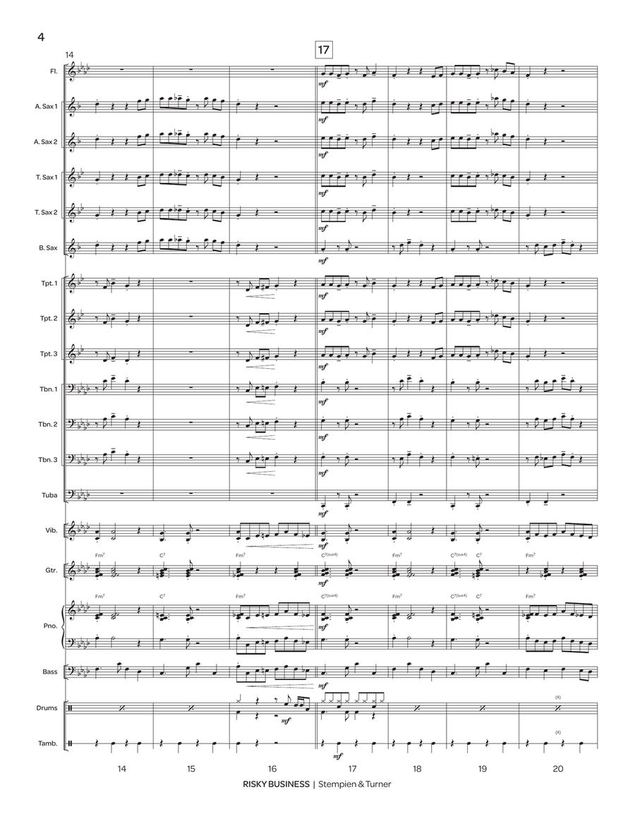 Risky Business Risky Business Jazz Ensemble scores gallery preview page 4
