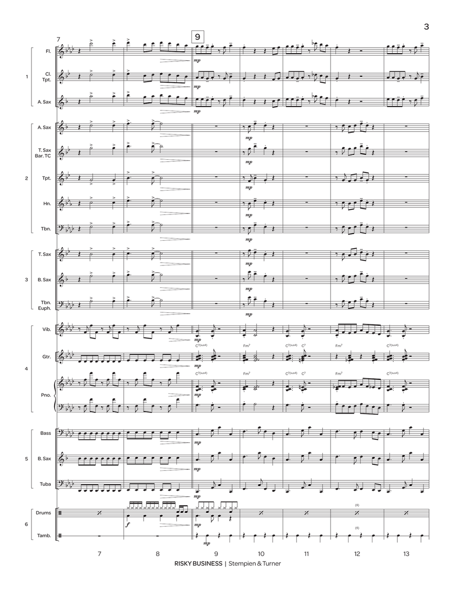 Risky Business (flex) Risky Business (flex) Jazz Ensemble scores gallery preview page 4