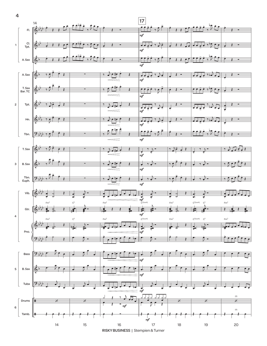 Risky Business (flex) Risky Business (flex) Jazz Ensemble scores gallery preview page 5