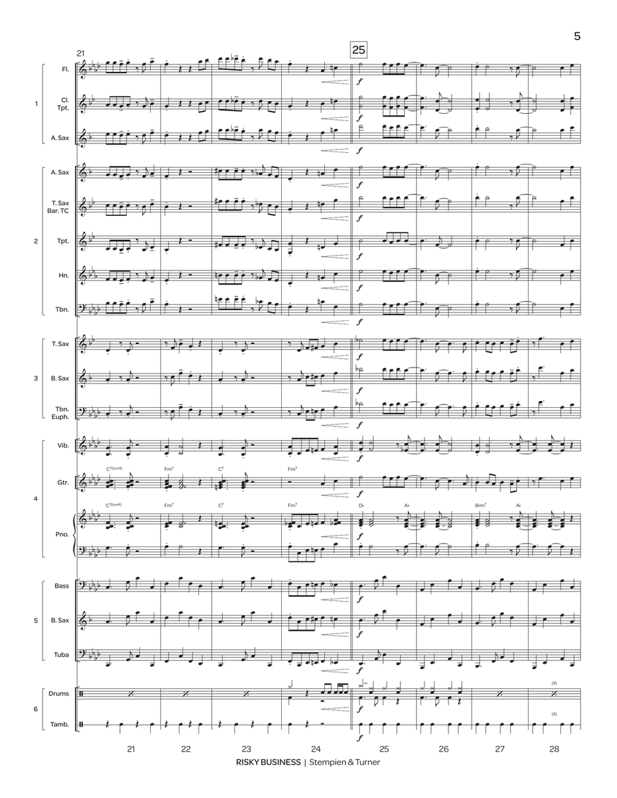Risky Business (flex) Risky Business (flex) Jazz Ensemble scores gallery preview page 6