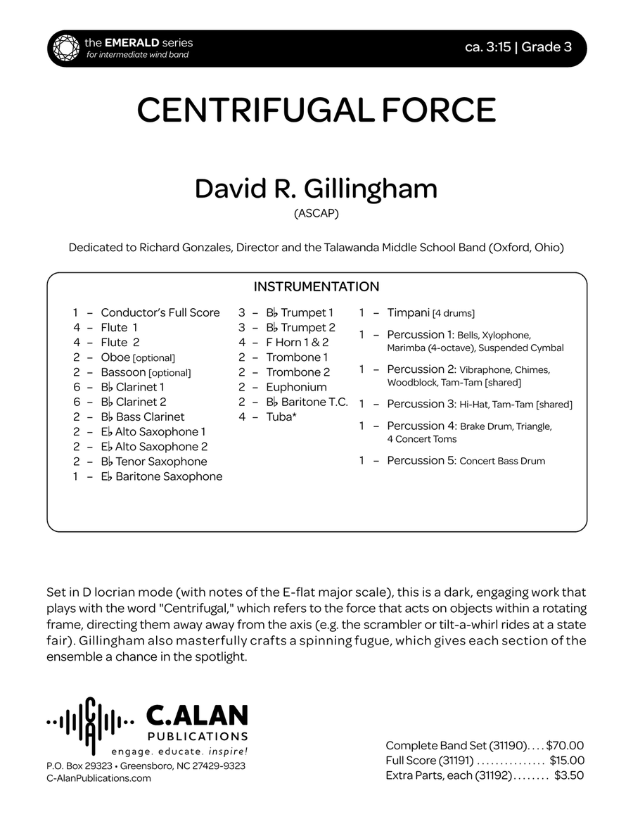 Centrifugal Force (score only) Concert Band scores gallery preview page 2