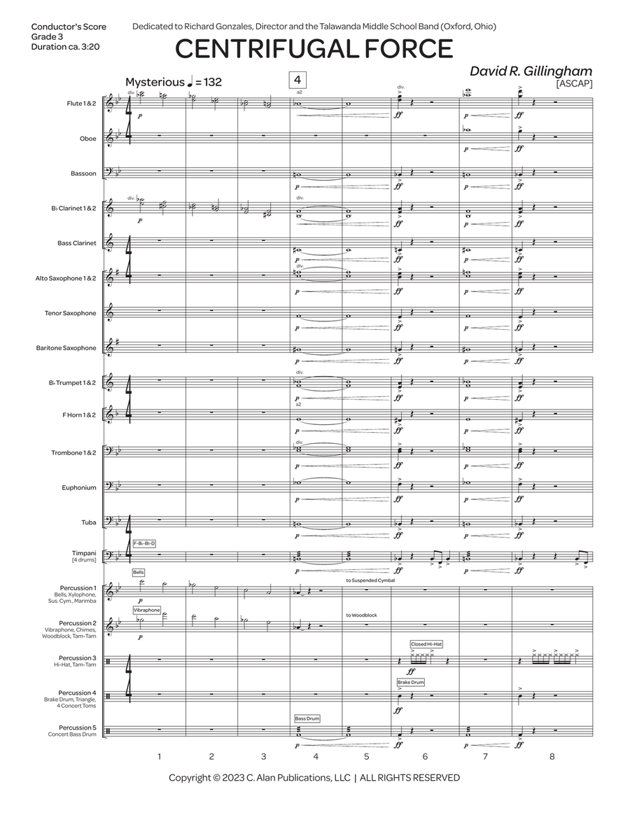 Centrifugal Force (score only) Concert Band scores gallery preview page 3