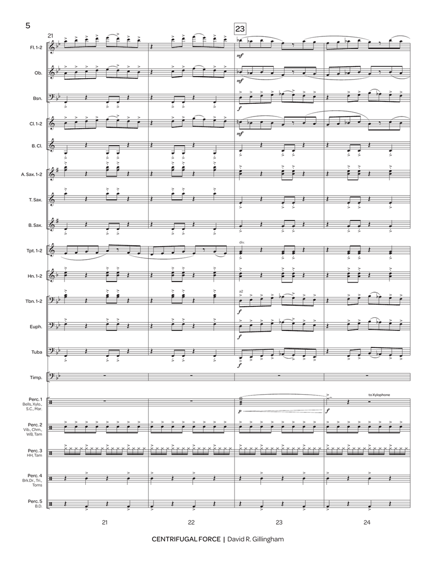 Centrifugal Force (score only) Concert Band scores gallery preview page 7