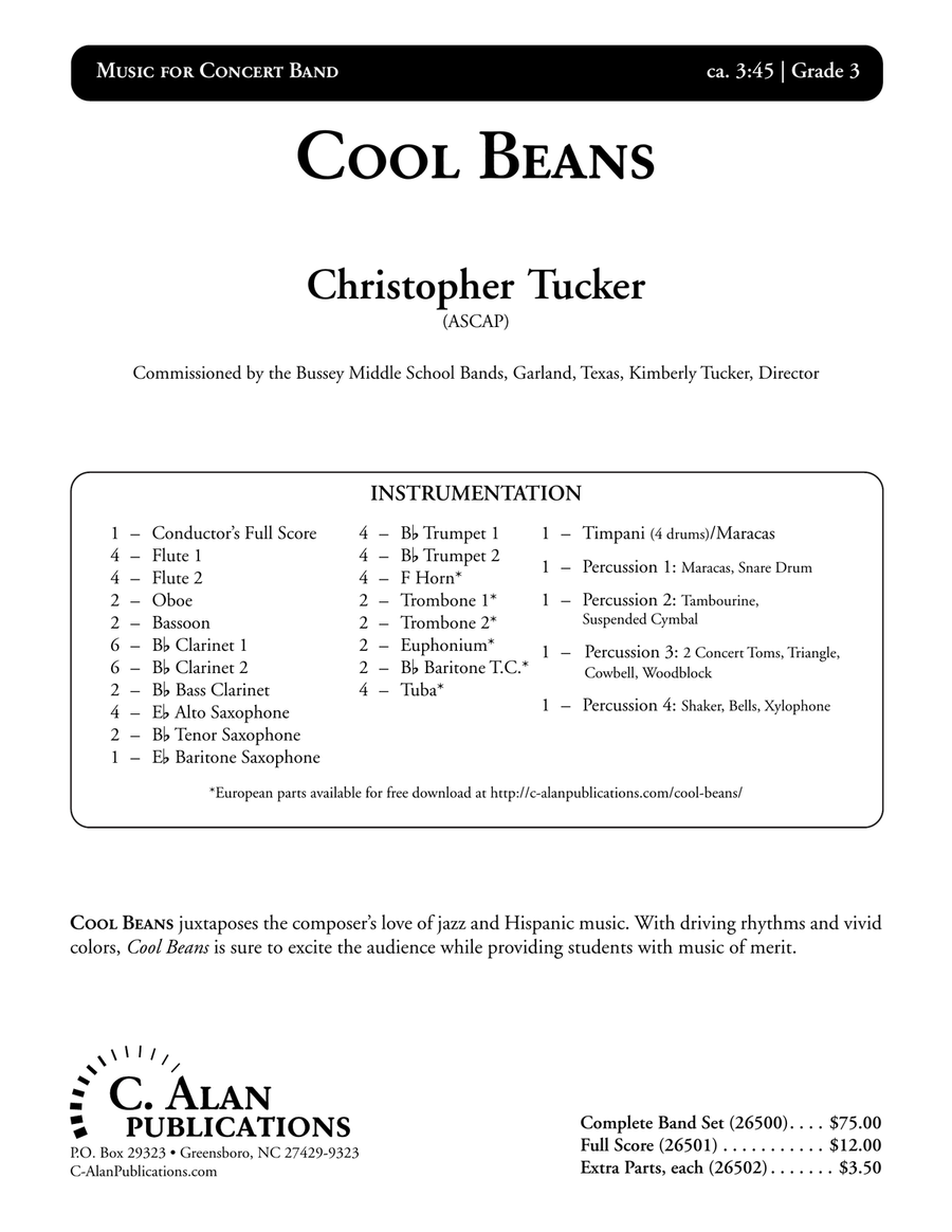 Cool Beans (score only) Cool Beans (score only) Concert Band scores gallery preview page 2