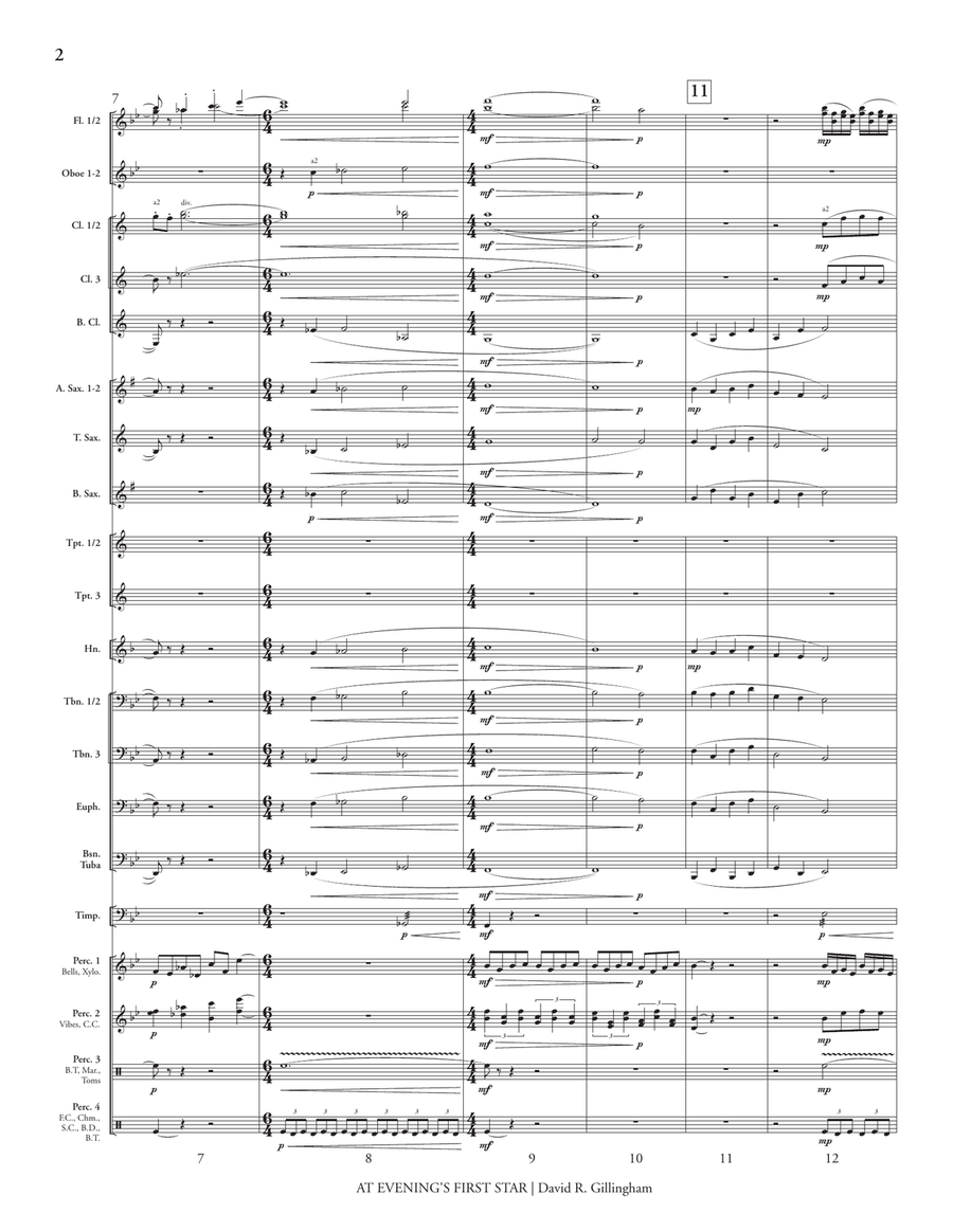 At Evening's First Star (score only) Concert Band scores gallery preview page 4