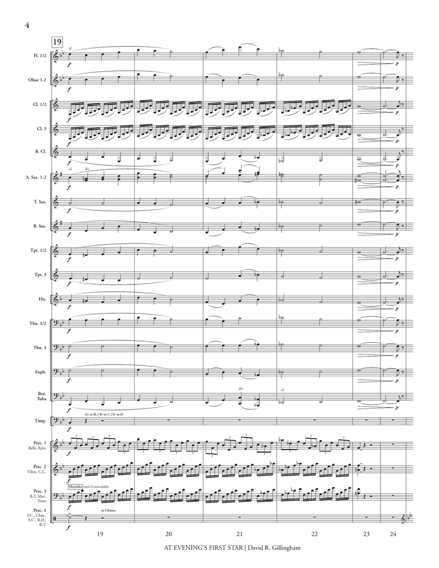 At Evening's First Star (score only) Concert Band scores gallery preview page 6