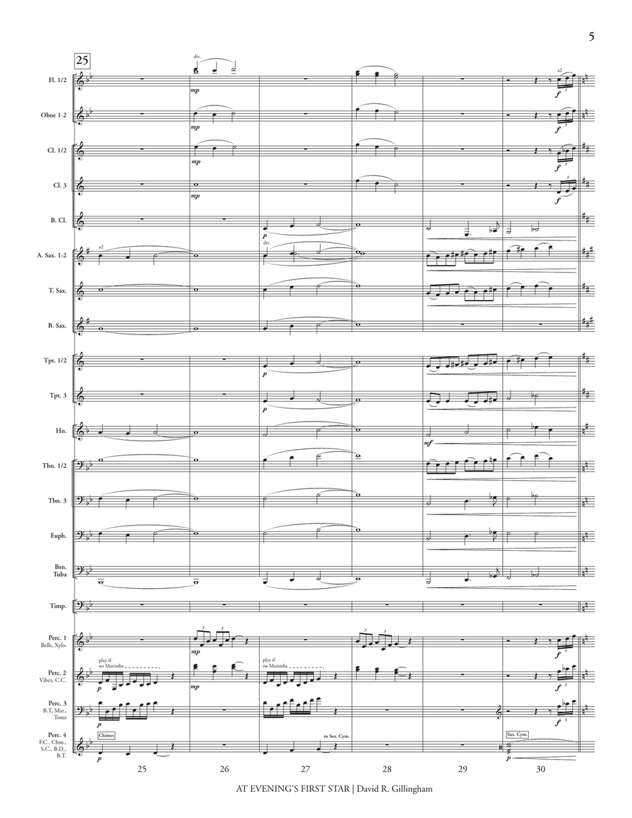 At Evening's First Star (score only) Concert Band scores gallery preview page 7