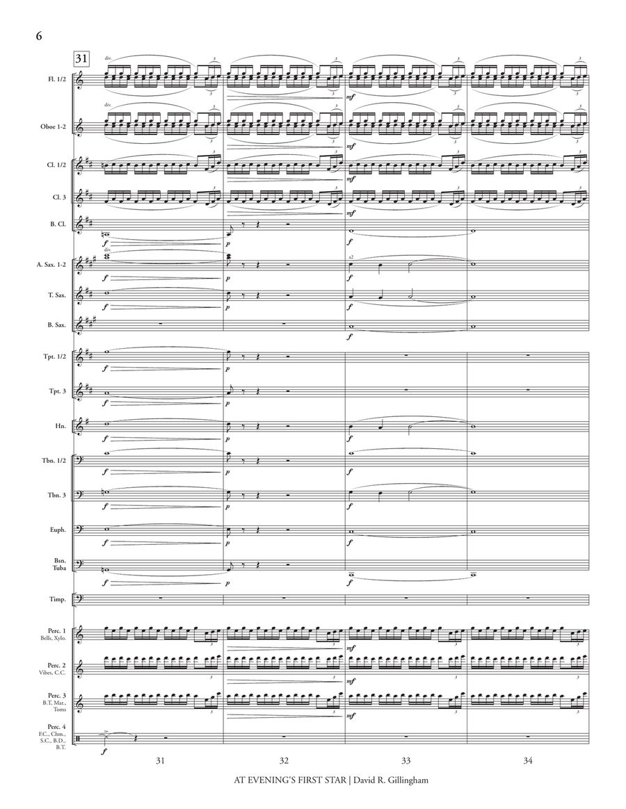 At Evening's First Star (score only) Concert Band scores gallery preview page 8