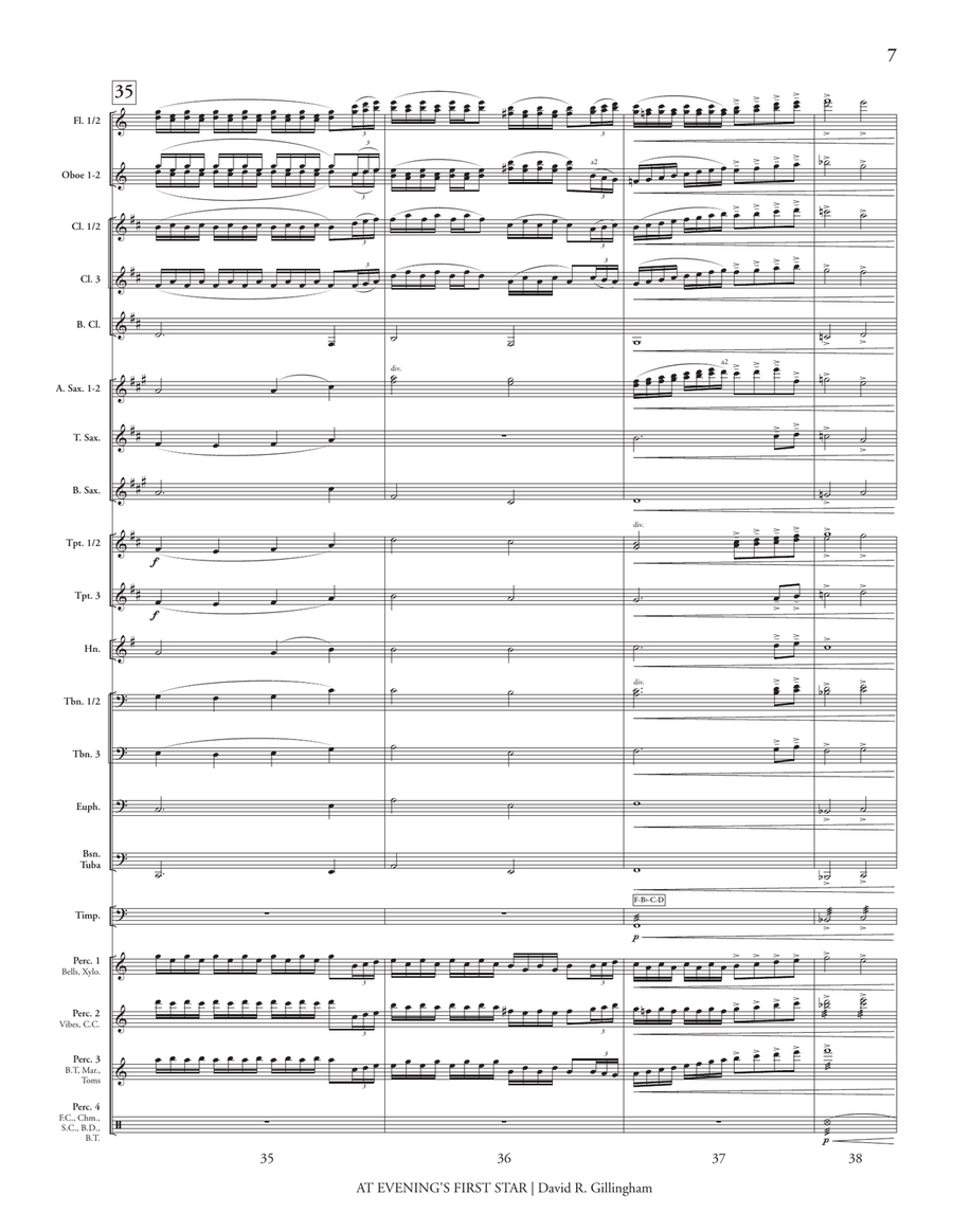 At Evening's First Star (score only) Concert Band scores gallery preview page 9
