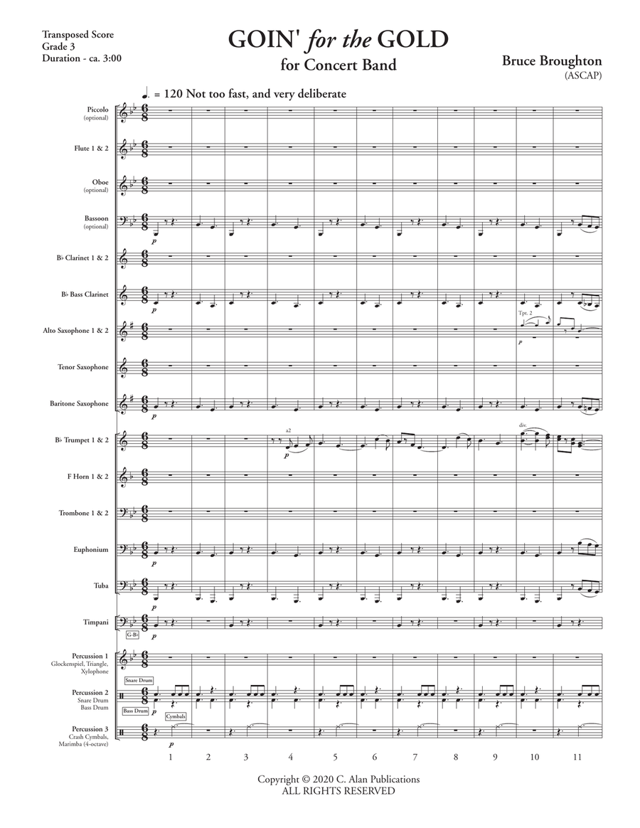 Goin' for the Gold (score only) Concert Band scores gallery preview page 3