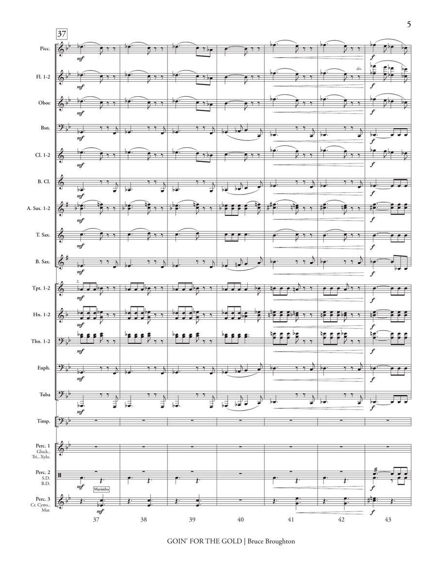 Goin' for the Gold (score only) Concert Band scores gallery preview page 7