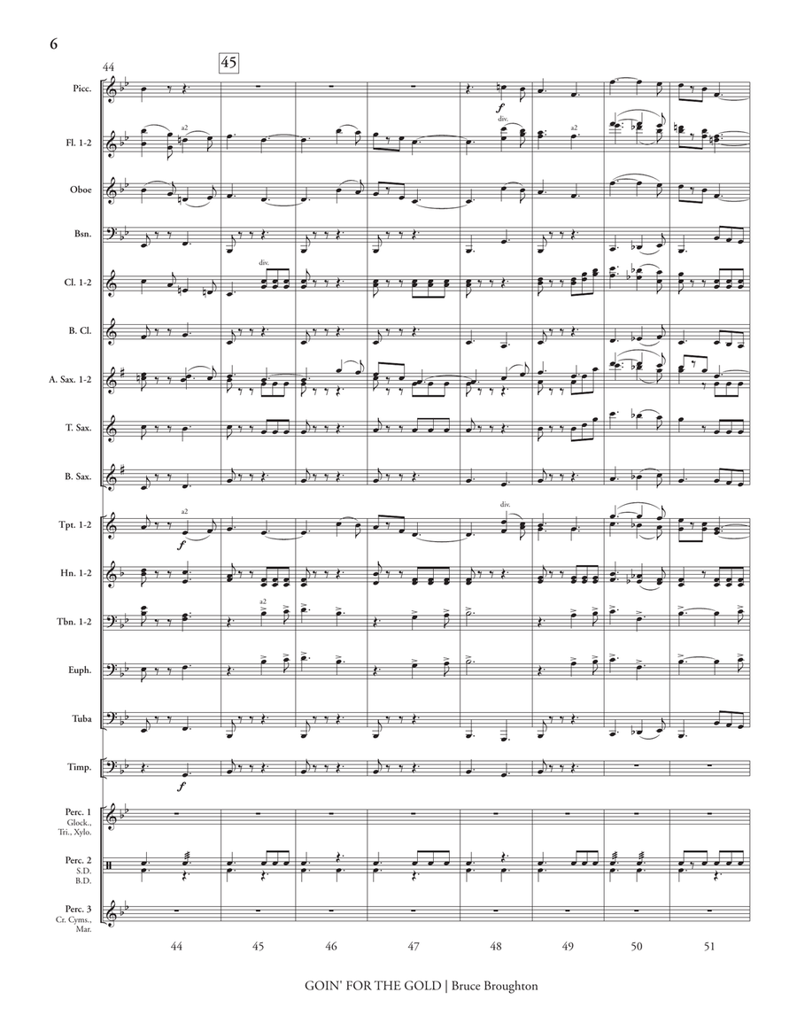 Goin' for the Gold (score only) Concert Band scores gallery preview page 8