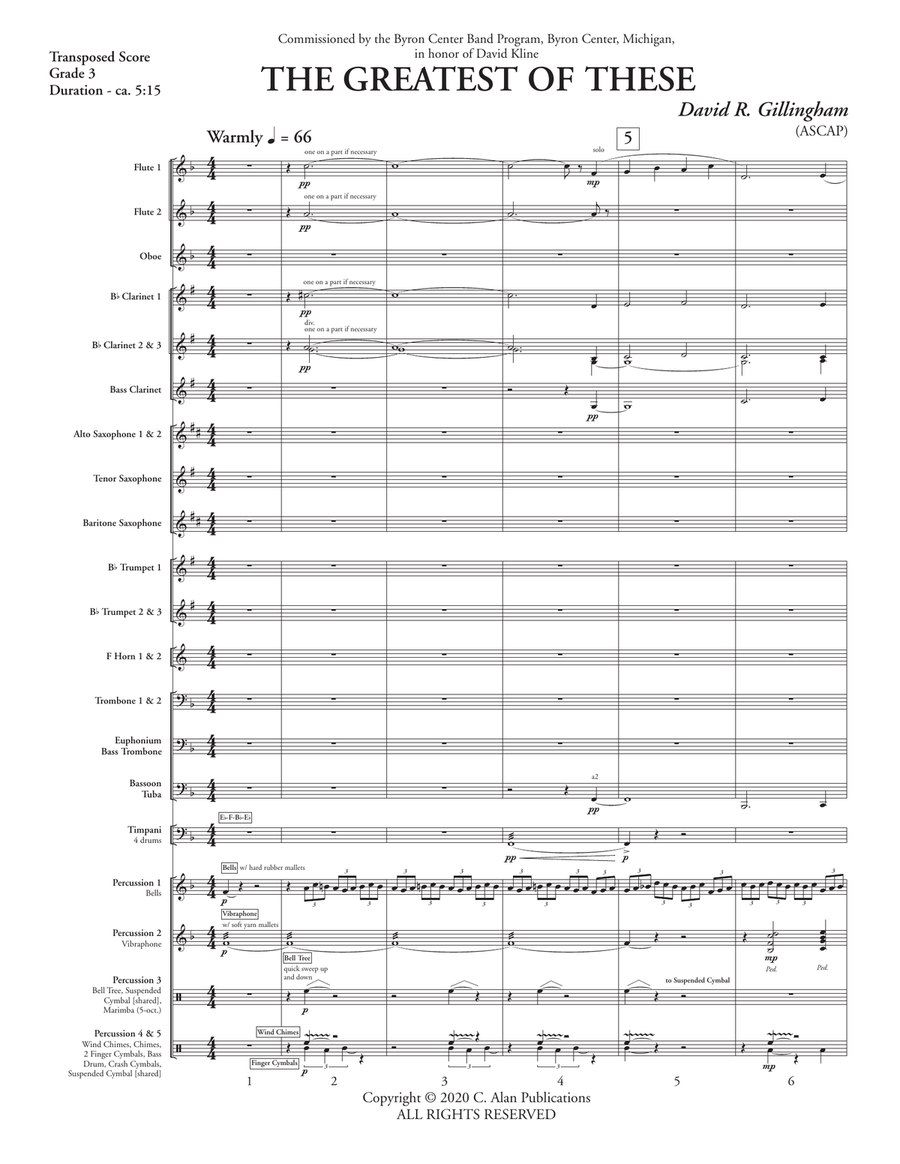 The Greatest of These (score only) Concert Band scores gallery preview page 3