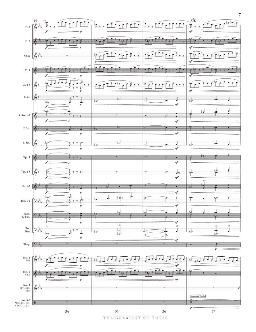 The Greatest of These (score only) Concert Band scores gallery preview page 9
