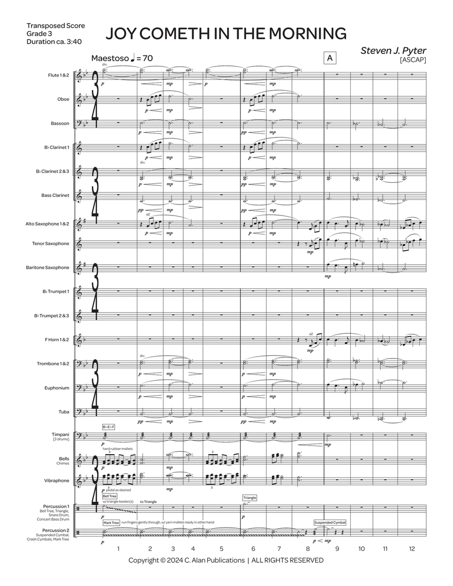 Joy Cometh in the Morning Concert Band scores gallery preview page 2