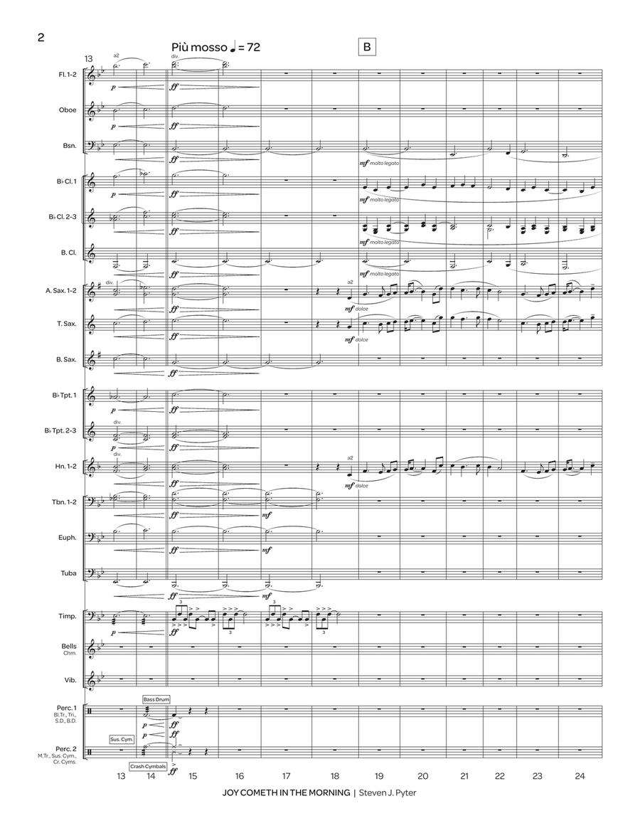 Joy Cometh in the Morning Concert Band scores gallery preview page 3