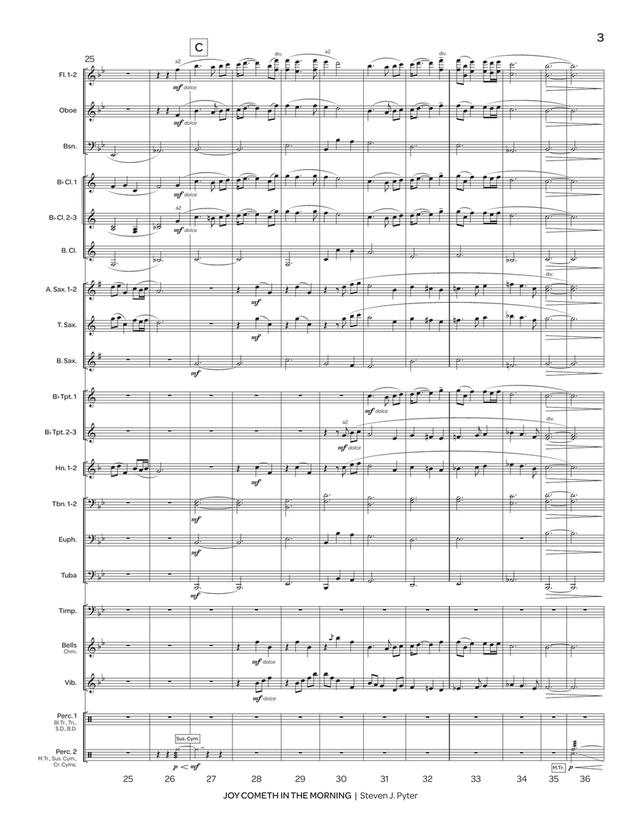 Joy Cometh in the Morning Concert Band scores gallery preview page 4