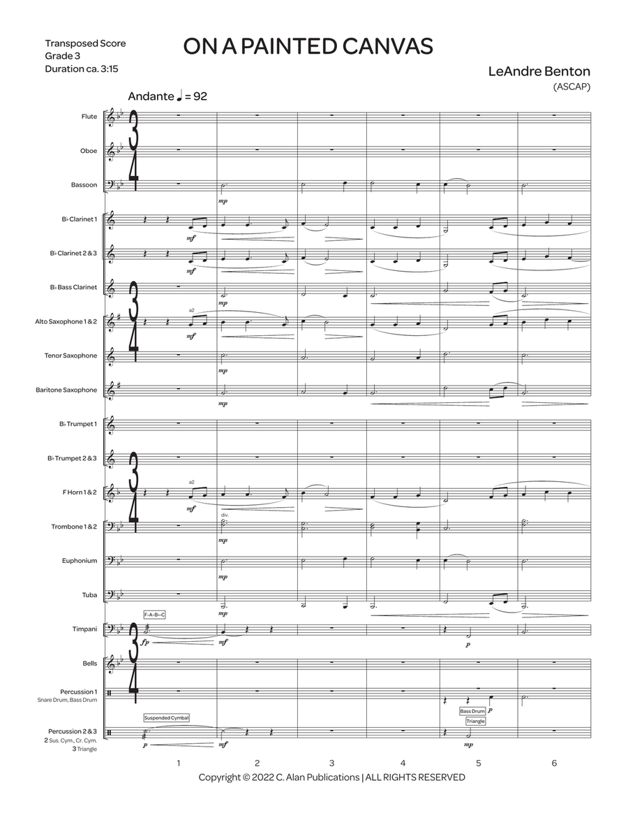 On a Painted Canvas Concert Band scores gallery preview page 2