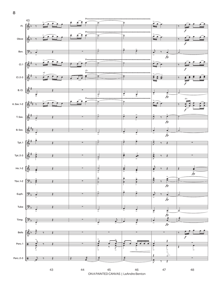 On a Painted Canvas (score only) Concert Band scores gallery preview page 9