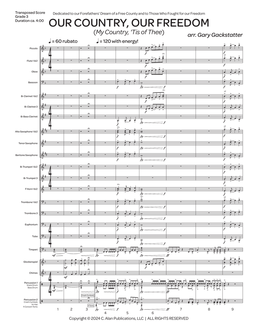 Our Country, Our Freedom (score only) Concert Band scores gallery preview page 2