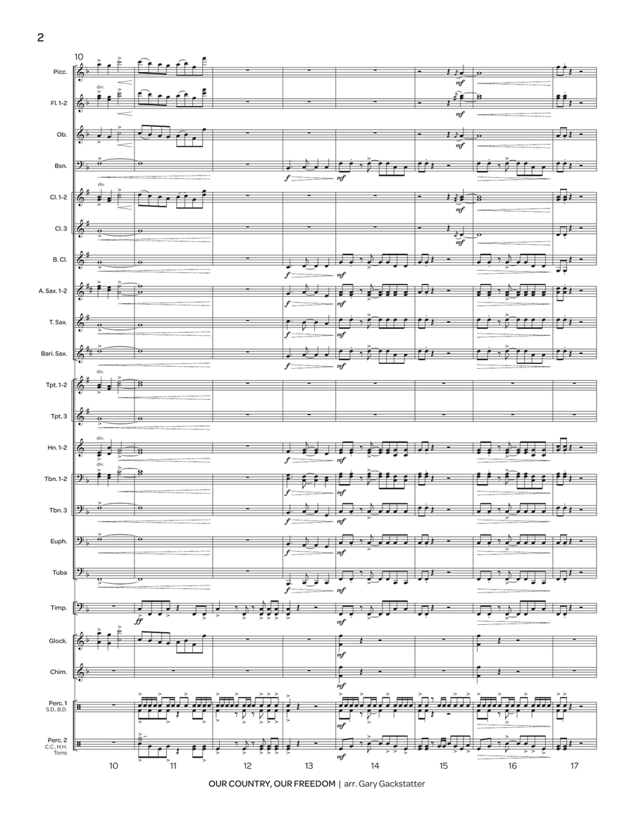 Our Country, Our Freedom (score only) Concert Band scores gallery preview page 3