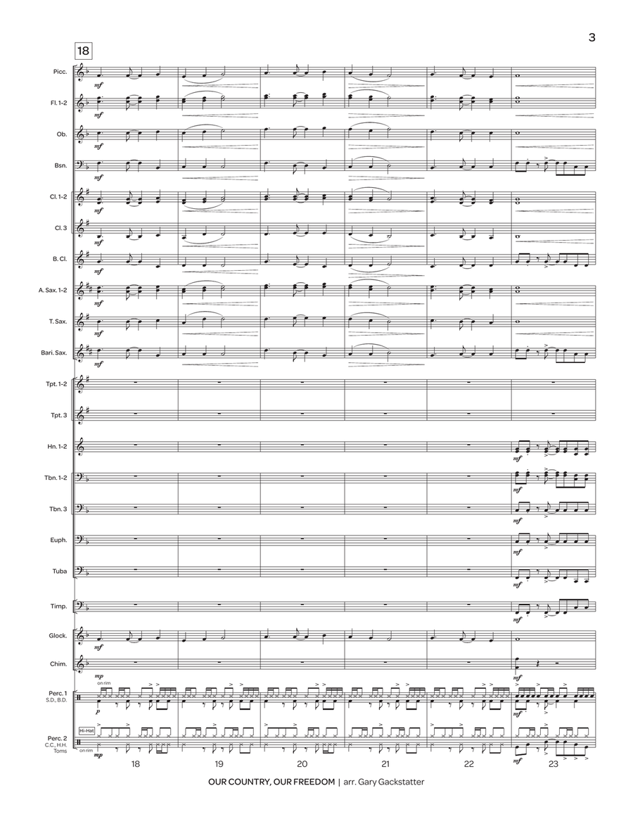 Our Country, Our Freedom (score only) Concert Band scores gallery preview page 4