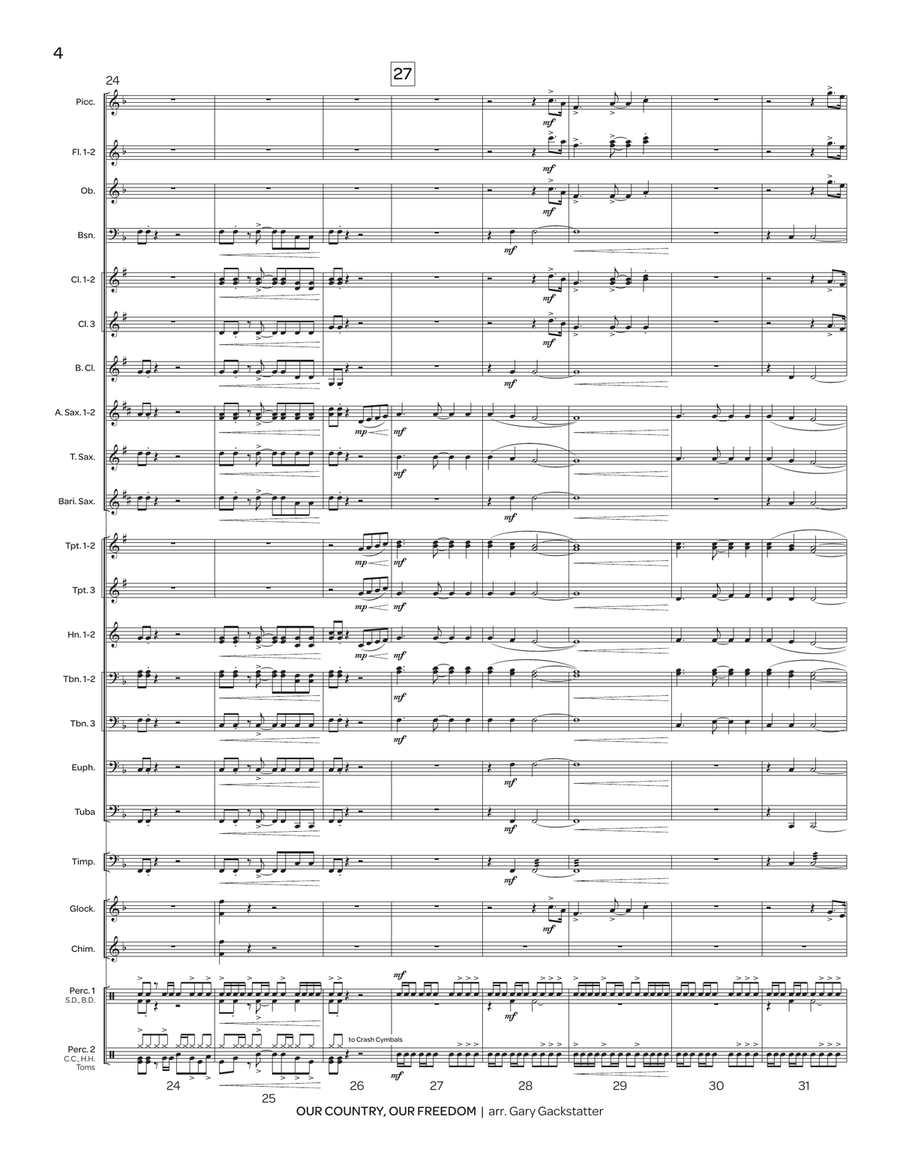 Our Country, Our Freedom (score only) Concert Band scores gallery preview page 5