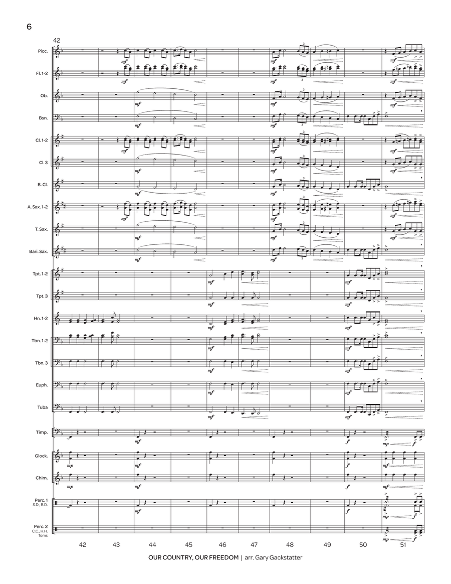 Our Country, Our Freedom (score only) Concert Band scores gallery preview page 7