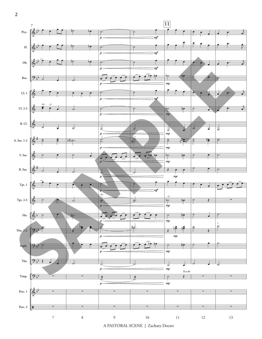 Pastoral Scene, A (score only) Concert Band scores gallery preview page 3