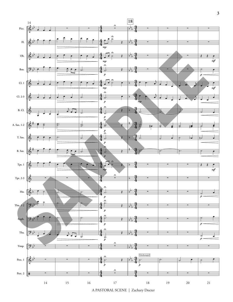 Pastoral Scene, A (score only) Concert Band scores gallery preview page 4